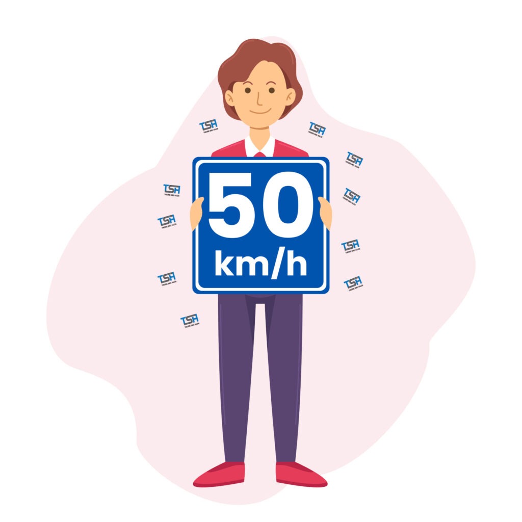 Adviessnelheid Blauw bord adviessnelheid – motor theorie verkeerskennis