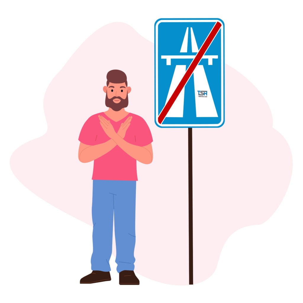 Einde autosnelweg Verkeersbord Einde autosnelweg – snelheid motor theorie CBR