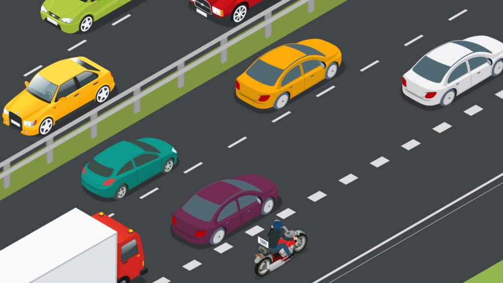 Rechts inhalen bij invoegen Theorie motor Rechts inhalen bij invoegen