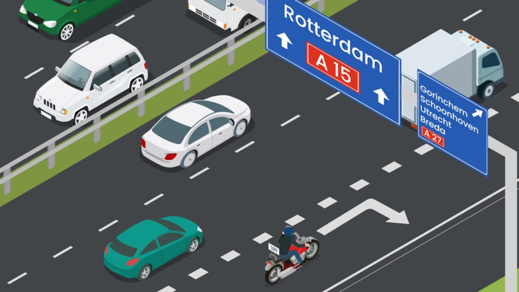 Rechts inhalen bij uitvoegen Motor theorie Rechts inhalen bij uitvoegen