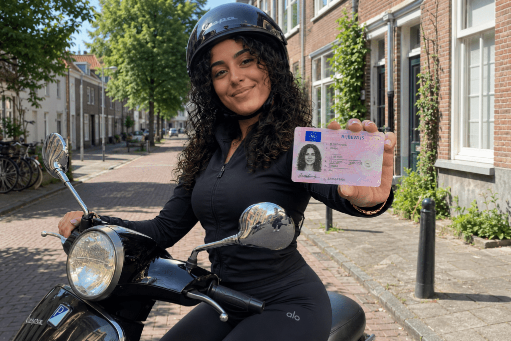 geslaagd voor scooter rijbewijs en examen leerling